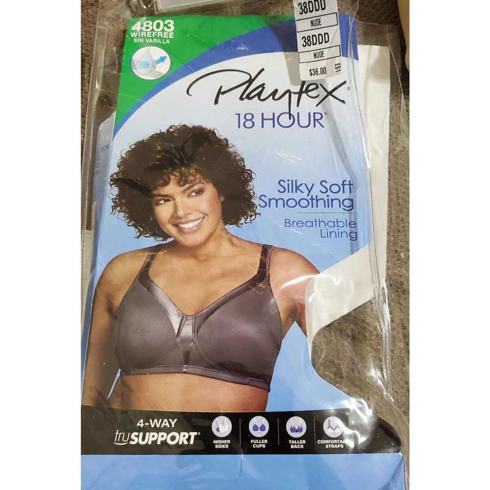 New Playtex 18 Hr Silk Soft Smoothing Bra - 38DDD - Picture 4 of 5